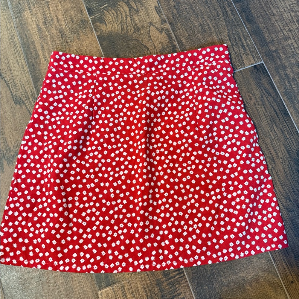 Red Floral Women's Skirt